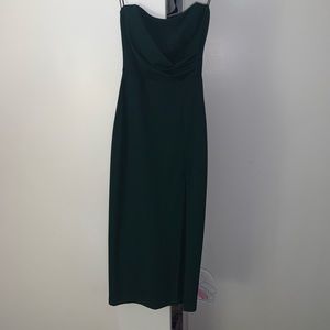 Strapless emerald dress